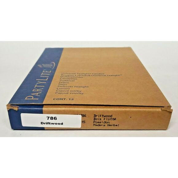 Vintage Partylite Tealights 12 Candles NOS "Driftwood" p1e/v04786 - Picture 2 of 2